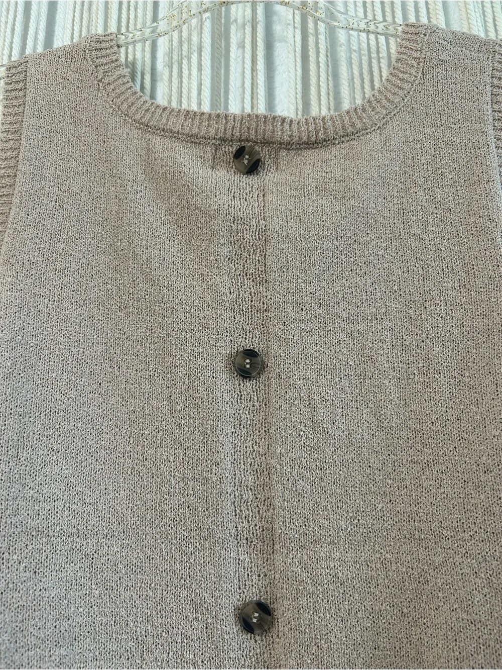 Perch by Blu Pepper Taupe Tan Sleeveless Knit Sweater Tank with pocket - Picture 8 of 9